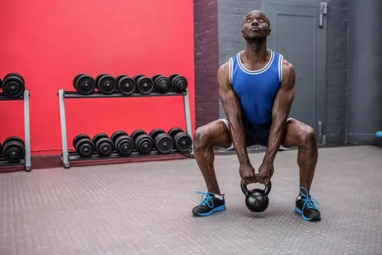 Kettlebell cup squats